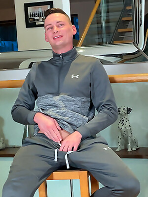 Fit Young Straight Danny Wanks his Hard Uncut Cock & Shoots a Big Load of Jizz Everywhere!