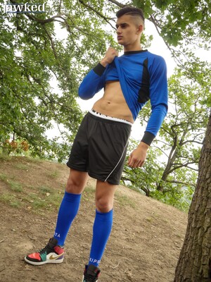 Athletic Luke Geer Strips And Exposes His Hard Cock Outdoors.
