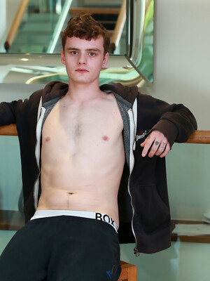 Athletic Young Boxer Kieran Strips & Shows off his Hairy Body & Big Uncut Cock!