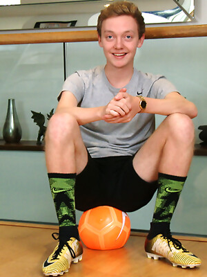 Eighteen Year Old Footballer Bradley Shows his Lean Body & Long and Thick Uncut Cock!