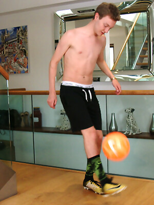 Eighteen Year Old Footballer Bradley Shows his Lean Body & Long and Thick Uncut Cock!