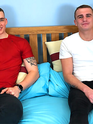 Ex-Army Hunk is Wanked by Another Guy & it's Muscular Charles Playing with his Uncut Cock!