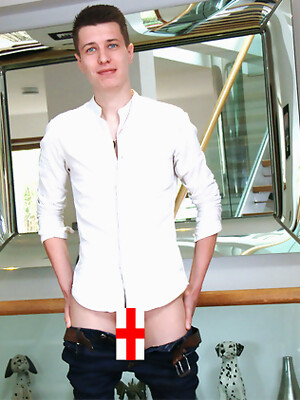 Tall Young & Lean Zack Hanson Wanks his Long Uncut Cock & Pumps his Hole with a Dildo!
