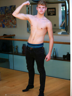 Young Blond Footballer Archie Shows off his Athletic Body & Rock Hard Uncut Cock!