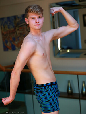 Young Blond Footballer Archie Shows off his Athletic Body & Rock Hard Uncut Cock!