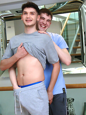 Young Straight Pup Charlie gets his 1st Man Suck & it's Naughty Dominic Sucking his Big Uncut Cock!