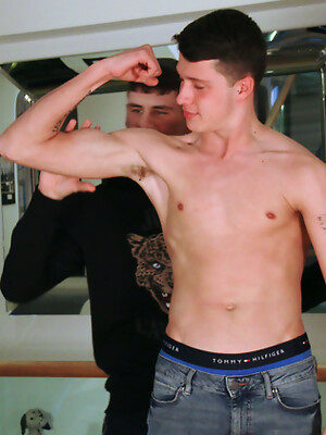 Young Straight Pup Marco gets Wanked by Naughty Dominic & Both Studs Shoot Massive Loads!
