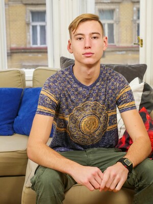 Casper Ivarsson jerking off his uncut dick