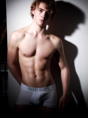 Gabriel posing in studio
