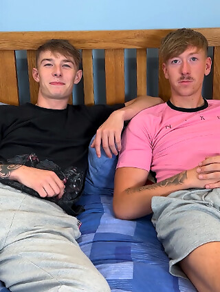 Straight Young Jay Fucks his Best Mate's Tight Hole & Both Lads Uncut Cocks Explode with Cum!