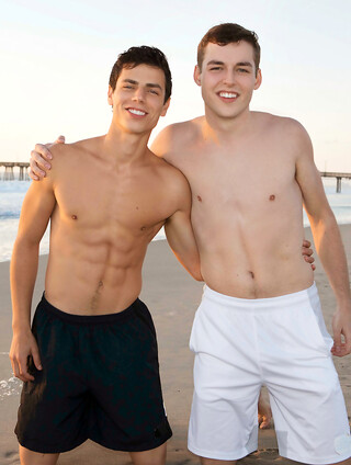 Freddy seduces Kaleb on a beach and takes him inside to fuck his asshole