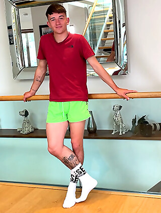 Young Straight Stud Shows off his Lean Body & Wanks his Big Hard Uncut Cock & Shoots a Load!