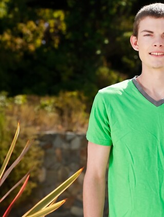 Skinny gay boy Tyson Stone shows his sexy ass