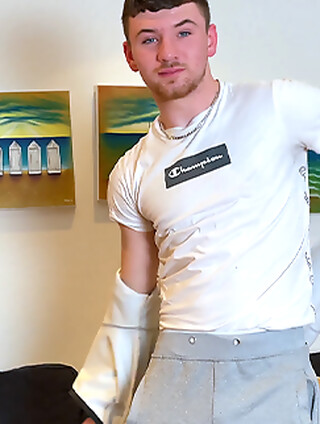 Young Stud Mitch Dildo's his Ass Hole & Wanks his Huge Uncut Cock & Shoots a Thick Load!