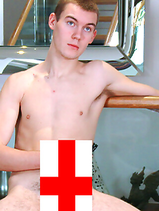 Young Handsome Pup gets Wanked by Another Man & his Uncut Cock is Rock Solid & Squirts Loads!