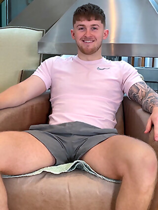 Young Straight Footballer Shows off his Fit Body & Wanks his Uncut Cock & Cums!