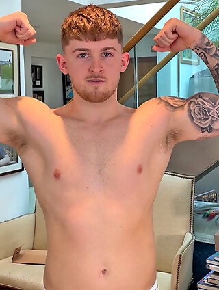 Young Straight Footballer Shows off his Fit Body & Wanks his Uncut Cock & Cums!